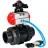 Кран шаровой BV4242E-FP-GRM-ISO Дн65 Ру10 полнопроходной, корпус - НПВХ, шар - НПВХ, уплотнение - EPDM, с пневмоприводом PA-DA-065, пневмораспределителем 4V320-10 AC220V и БКВ APL-210N в Алматы