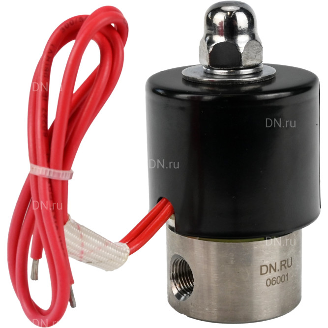 Клапан электромагнитный VS131-ET-NC-24VDC 1/4″ Ду8 Ру10, соленоидный двухходовой, корпус - нержавеющая сталь 304, уплотнение - EPDM, резьбовой, нормально-закрытый, прямого действия, катушка - 24В в Алматы
