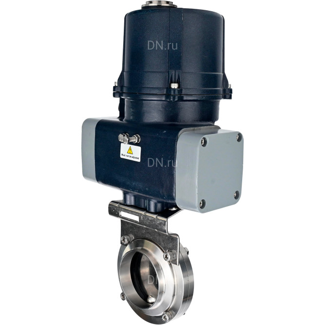Затвор дисковый поворотный WBV3131E-2W-W-H Ду25 Ру10 под приварку, корпус - пищевая нерж. сталь AISI 304, диск - нерж. сталь AISI 304, уплотнение - EPDM, с электроприводом четвертьоборотным QTSA-N-003EM-O0-220VAC с пружинным возвратом в Алматы