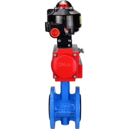 Затвор дисковый поворотный WBV1313E-2W-F-H Ду150 Ру16 фланцевый, корпус - чугун GGG40, диск - чугун GGG40, уплотнение - EPDM, с пневмоприводом PA-DA-130 и БКВ APL-510N EX