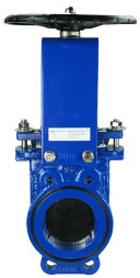 Задвижка шиберная GVKN1331N-2W-Fb-S Ду100 Ру16 двусторонняя, межфланцевая, шпиндель - невыдвижной, корпус - чугун GGG40, шибер - нержавеющая сталь 304, уплотнение - NBR, управление - штурвал