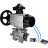 Кран шаровой BV3232P(3pc)-FP-SW-ISO-H Ду100 Ру63 полнопроходной, корпус - нержавеющая сталь SS316, под приварку, с пневмоприводом PA-DA-105-1, пневмораспределителем 4V320-08 AC220V, БКВ APL-210N в Алматы