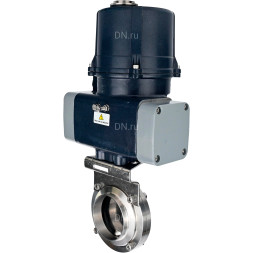 Затвор дисковый поворотный WBV3131E-2W-W-H Ду32 Ру10 под приварку, корпус - пищевая нерж. сталь AISI 304, диск - нерж. сталь AISI 304, уплотнение - EPDM, с электроприводом четвертьоборотным QTSA-N-003EM-O0-220VAC с пружинным возвратом