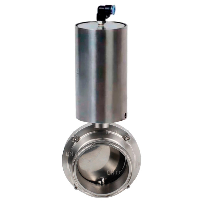 Затвор дисковый поворотный кламповый WBV3131E-2W-C-H Ду25 Ру10 корпус - пищевая нержавеющая сталь 304, уплотнение – EPDM, с пневмоприводом PA-SA-85 с возвратными пружинами в Алматы