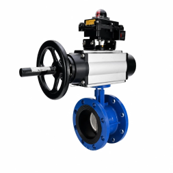 Затвор дисковый поворотный WBV1331E-2W-F-H Ду65 Ру16 фланцевый, корпус - чугун GGG40, диск - нержавеющая сталь 304, уплотнение - EPDM, с пневмоприводом PA-DA-105-1, 4M310-08 DC24V и APL-410N EX