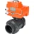 Кран шаровой BV4242E-FP-GRM-ISO Дн40 Ру10 полнопроходной, клеевой с разборным муфтовым соединением, корпус - НПВХ, шар - НПВХ, уплотнение - EPDM, с электроприводом QT-N-003EM-O1-24VDC-У1 HARK в Алматы