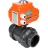 Кран шаровой BV4242E-FP-GRM-ISO Дн40 Ру10 полнопроходной, клеевой с разборным муфтовым соединением, корпус - НПВХ, шар - НПВХ, уплотнение - EPDM, с электроприводом QT-N-003EM-O1-24VDC-У1 HARK в Алматы