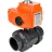 Кран шаровой BV4242E-FP-GRM-ISO Дн40 Ру10 полнопроходной, клеевой с разборным муфтовым соединением, корпус - НПВХ, шар - НПВХ, уплотнение - EPDM, с электроприводом QT-N-003EM-O1-24VDC-У1 HARK в Алматы