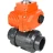 Кран шаровой BV4242E-FP-GRM-ISO Дн40 Ру10 полнопроходной, клеевой с разборным муфтовым соединением, корпус - НПВХ, шар - НПВХ, уплотнение - EPDM, с электроприводом QT-N-003EM-O1-24VDC-У1 HARK в Алматы