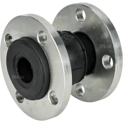 Компенсатор резиновый CR-E25-F Ду25 Ру16, резиновая вставка (корпус) - EPDM, тип присоединения - фланцевый, материал фланцев - сталь углеродистая оцинкованная