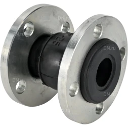 Компенсатор резиновый CR-E25-F Ду25 Ру16, резиновая вставка (корпус) - EPDM, тип присоединения - фланцевый, материал фланцев - сталь углеродистая оцинкованная