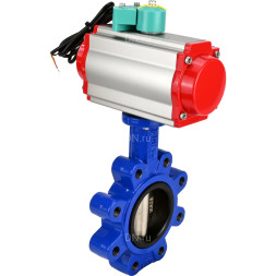 Затвор дисковый поворотный WBV1616N-2W-Fb-H Ду125 Ру16 LUG корпус - чугун QT450, диск - чугун QT450, уплотнение - NBR, с пневмоприводом PA-DA-105, пневмораспределителем 4M310-08 DC24V и магнитным переключателем ALS200D