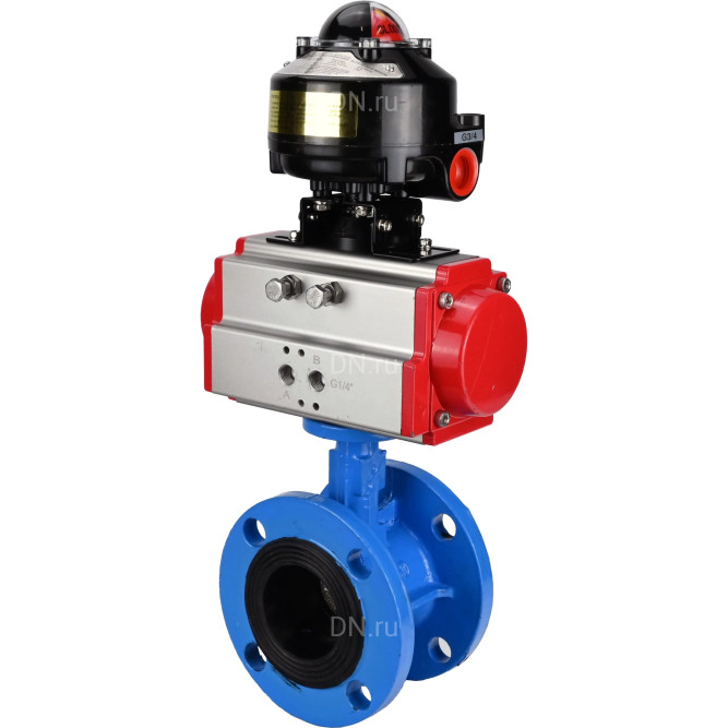 Затвор дисковый поворотный WBV1313E-2W-F-H Ду50 Ру16 фланцевый, корпус - чугун GGG40, диск - чугун GGG40, уплотнение - EPDM, с пневмоприводом PA-DA-105 и БКВ APL-510N EX в Алматы