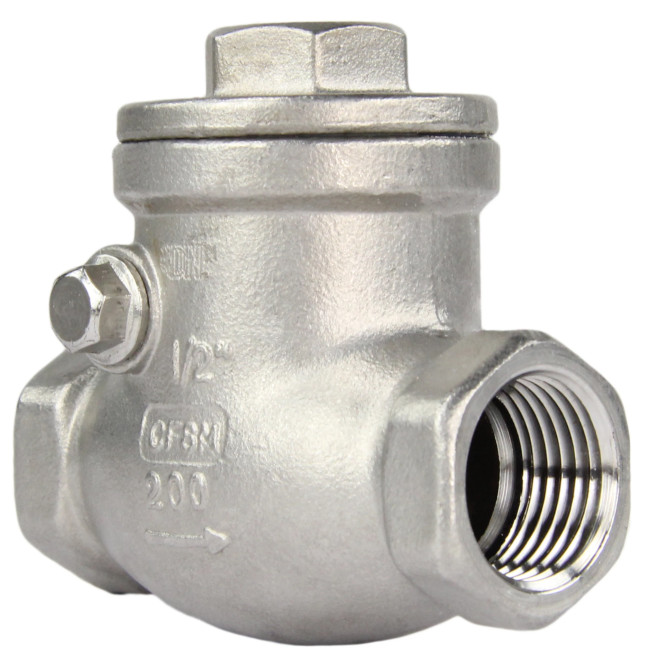 Клапан обратный VC3232P-T 1/2″ Ду15 Ру16 муфтовый, поворотный, корпус - нержавеющая сталь, диск - нержавеющая сталь, уплотнение - PTFE в Алматы