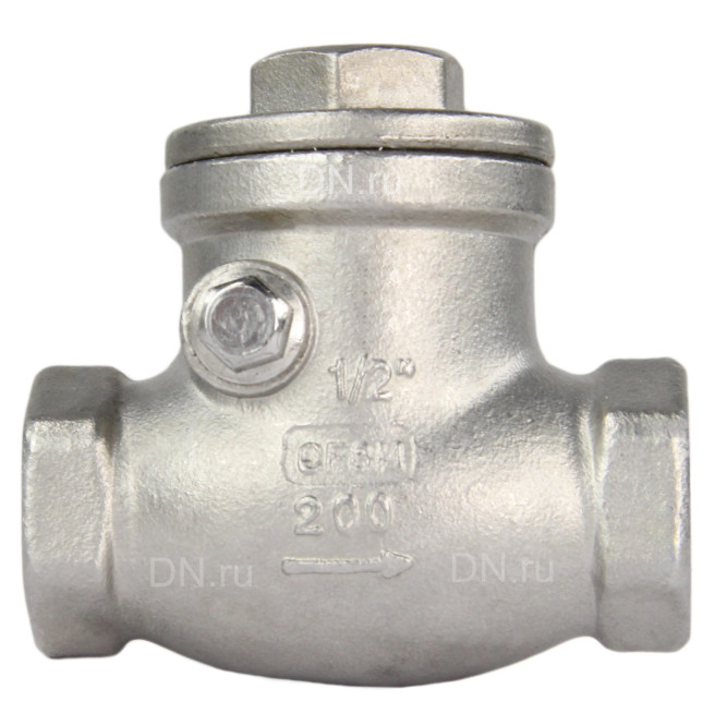 Клапан обратный VC3232P-T 1/2″ Ду15 Ру16 муфтовый, поворотный, корпус - нержавеющая сталь, диск - нержавеющая сталь, уплотнение - PTFE в Алматы
