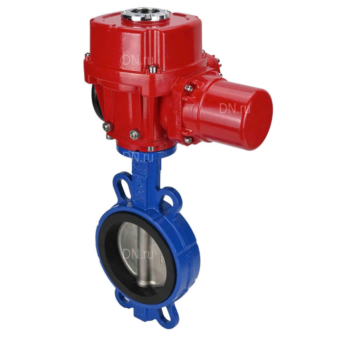 Затвор дисковый поворотный WBV1432N-2W-Fb-H Ду125 Ру16, корпус - чугун GGG50, диск - нержавеющая сталь 316L, уплотнение - NBR, с электроприводом QT-EX-015M-O2-220VAC-У1 в Алматы