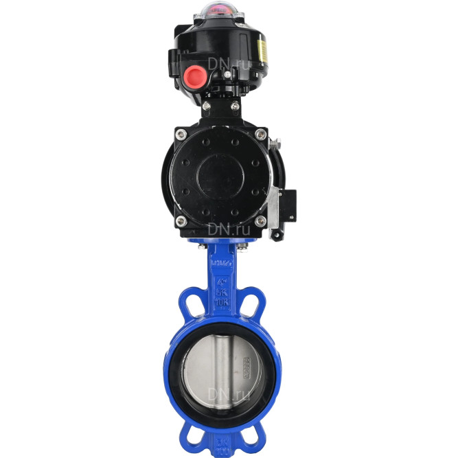 Затвор дисковый поворотный WBV1432N-2W-Fb-H Ду150 Ру16, корпус - чугун GGG50, диск - нержавеющая сталь 316L, уплотнение - NBR, с пневмоприводом PA-DA-105-1 двойного действия, пневмораспределителем 4M310-08 AC220V, БКВ APL-510N-EX в Алматы