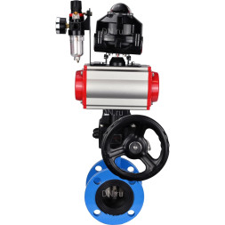 Затвор дисковый поворотный WBV1313E-2W-F-H Ду50 Ру16 фланцевый, корпус - чугун GGG40, диск - чугун GGG40, EPDM, с пневмоприводом PA-DA-105, пневмораспределителем 4M310-08 DC24V, БКВ APL-510N EX, ручным дублером MON1-250-T26-ISO и БПВ AFC2000