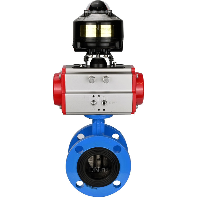 Затвор дисковый поворотный WBV1313E-2W-F-H Ду65 Ру16 фланцевый, корпус - чугун GGG40, диск - чугун GGG40, уплотнение - EPDM, с пневмоприводом PA-DA-105 и БКВ APL-510N EX в Алматы