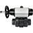 Кран шаровой BV4242E-FP-GRM-ISO Дн15 Ру10 полнопроходной, корпус - НПВХ, шар - НПВХ, уплотнение - EPDM, с пневмоприводом PA-DA-105-1 и пневмораспределителем 4V320-10 AC220V в Алматы