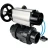Кран шаровой BV4242E-FP-GRM-ISO Дн15 Ру10 полнопроходной, корпус - НПВХ, шар - НПВХ, уплотнение - EPDM, с пневмоприводом PA-DA-105-1 и пневмораспределителем 4V320-10 AC220V в Алматы