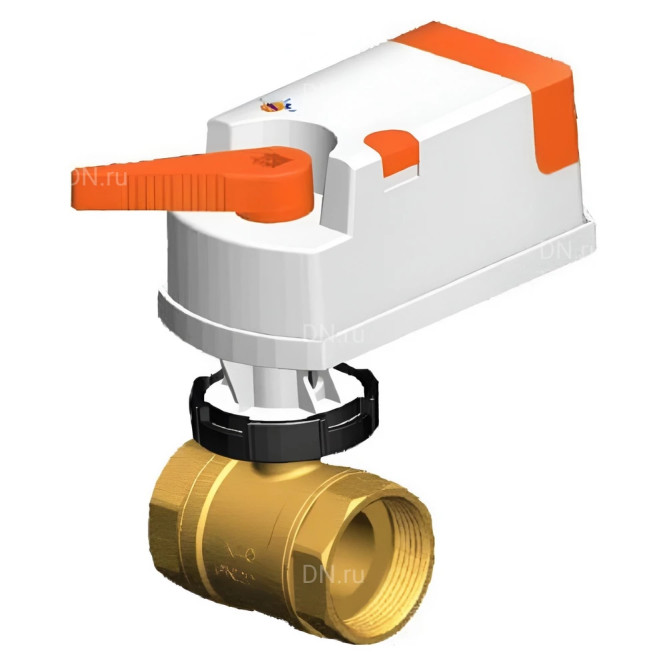 Кран шаровой BVR0031P-SP-T-ED 3/4″ Ду20 Ру20 двухходовой, неполнопроходной, резьбовой, материал корпуса - латунь 59(ЛС59-1), уплотнение - PTFE, с электроприводом 0-10В 24VAC в Алматы