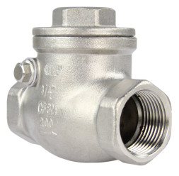 Клапан обратный VC3232P-T 3/4″ Ду20 Ру16 муфтовый, поворотный, корпус - нержавеющая сталь, диск - нержавеющая сталь, уплотнение - PTFE