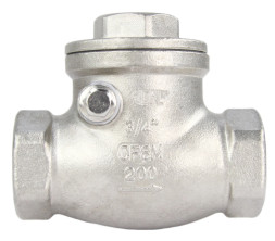 Клапан обратный VC3232P-T 3/4″ Ду20 Ру16 муфтовый, поворотный, корпус - нержавеющая сталь, диск - нержавеющая сталь, уплотнение - PTFE
