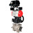 Кран шаровой BV3232P(3pc)-FP-SW-ISO-H Ду65 Ру63 полнопроходной, корпус - нержавеющая сталь SS316, под приварку, с пневмоприводом PA-DA-105, ручным дублером MON2-450-T28-ISO, электропневматическим поворотным позиционером YT-1000RSN без обратной связи в Алматы