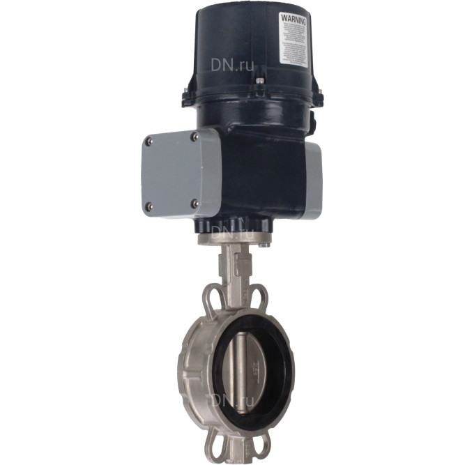 Затвор дисковый поворотный WBV3232N-2W-Fb-H Ду100 Ру16, корпус - нержавеющая сталь AISI 316L, диск - нержавеющая сталь 316L, уплотнение - NBR, с электроприводом QTSA-N-020EM-O0-220VAC с пружинным возвратом в Алматы