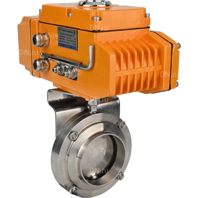 Затвор дисковый поворотный WBV3131E-2W-W-H Ду25 Ру10 под приварку, корпус - пищевая нержавеющая сталь 304, уплотнение - EPDM, с электроприводом QT-N-005EM-A1-220VAC-У1 c датчиком обратной связи и входным управляющим сигналом 4-20мА HARK в Алматы