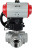 Кран шаровой BV3232P(4pc)-SP-3WL-T-ISO-H Ду40 Ру63 стандартнопроходной трехходовой L-тип, нерж. сталь SS316, внутренняя резьба, уплотнение - PTFE, с пневмоприводом PA-DA-065 и ручным дублером MON1-250-T26-ISO в Алматы