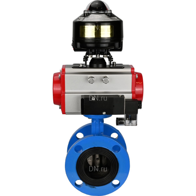 Затвор дисковый поворотный WBV1313E-2W-F-H Ду50 Ру16 фланцевый, корпус - чугун GGG40, диск - чугун GGG40, уплотнение - EPDM, с пневмоприводом PA-DA-105, пневмораспределителем 4M310-08 AC220V и БКВ APL-510N EX в Алматы