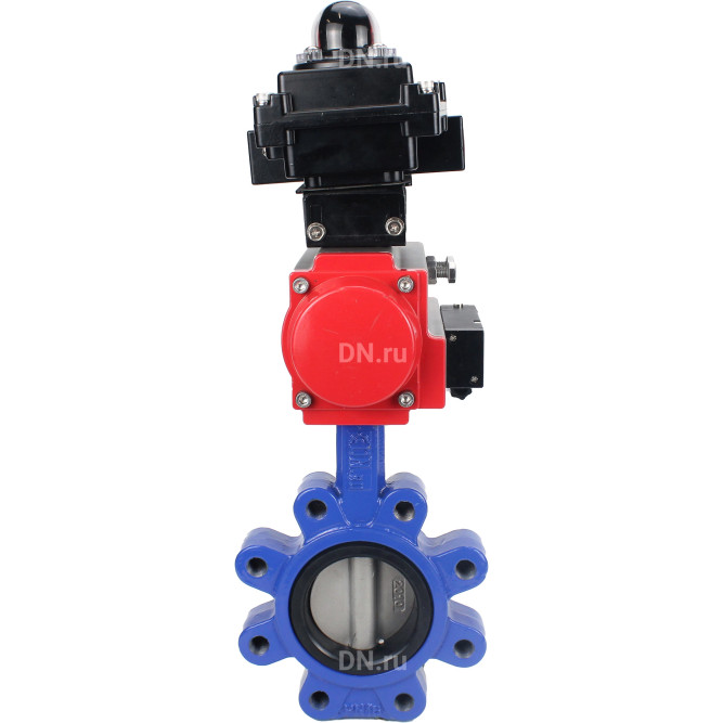 Затвор дисковый поворотный WBV1631E-2W-Fb-H Ду150 Ру16 LUG корпус - чугун QT450, диск - нержавеющая сталь 304, уплотнение - EPDM, с пневмоприводом PA-DA-105, пневмораспределителем 4M310-08 DC24V и БКВ APL-410N EX в Алматы