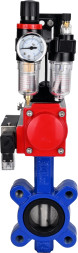 Затвор дисковый поворотный WBV1631N-2W-Fb-H Ду50 Ру16 LUG корпус - чугун QT450, диск - нержавеющая сталь 304, уплотнение - NBR, с пневмоприводом PA-SA-083, пневмораспределителем 4M310-08 AC220V и БПВ AFC2000