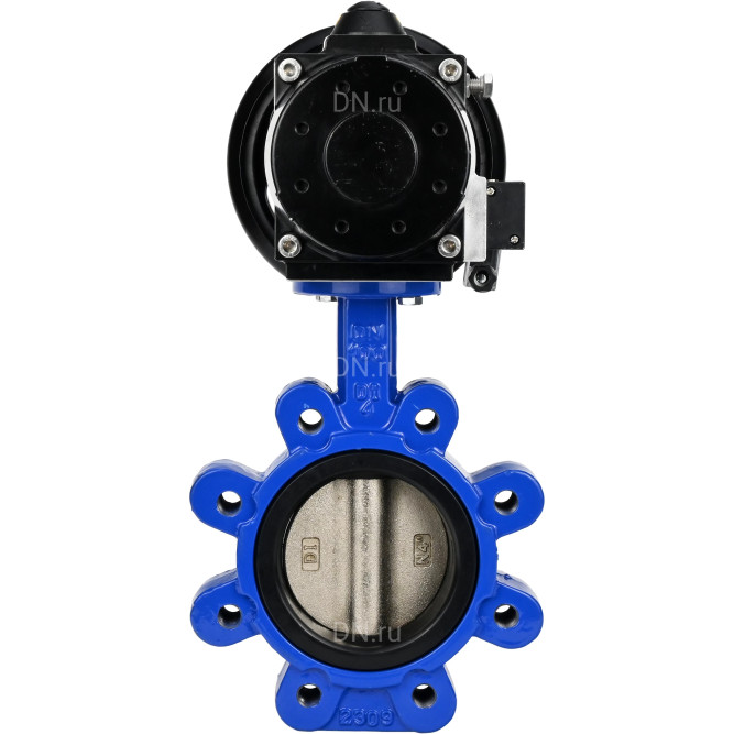Затвор дисковый поворотный WBV1616E-2W-Fb-H Ду125 Ру16 LUG корпус - чугун QT450, диск - чугун QT450, уплотнение - EPDM, с пневмоприводом PA-DA-105-1 и пневмораспределителем 4M310-08 AC220V в Алматы