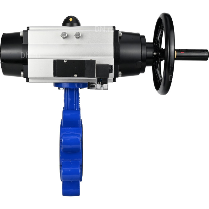 Затвор дисковый поворотный WBV1616E-2W-Fb-H Ду125 Ру16 LUG корпус - чугун QT450, диск - чугун QT450, уплотнение - EPDM, с пневмоприводом PA-DA-105-1 и пневмораспределителем 4M310-08 AC220V в Алматы