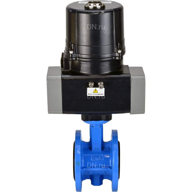 Затвор дисковый поворотный WBV1331E-2W-F-H Ду100 Ру16 фланцевый, корпус - чугун GGG40, диск - нержавеющая сталь 304, уплотнение - EPDM, с электроприводом четвертьоборотным QTSA-N-014EM-O0-220VAC с пружинным возвратом в Алматы
