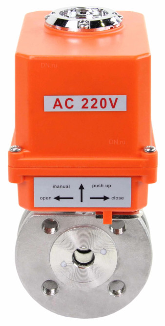 Кран шаровой BV3232P-FP-Fb-ISO-H Ду15 Ру16, корпус - сталь 316, уплотнение - PTFE, полнопроходной, межфланцевый с электроприводом QT-N-003EM-O1-220VAC-У1 MINI в Алматы