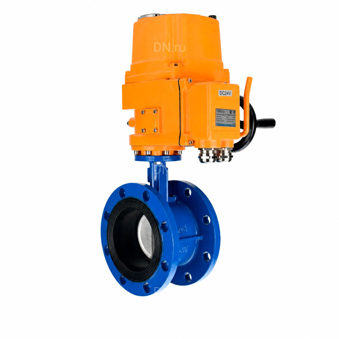 Затвор дисковый поворотный WBV1331E-2W-F-H Ду65 Ру16 фланцевый, корпус - чугун GGG40, диск - нержавеющая сталь 304, уплотнение - EPDM, с электроприводом QT-EX-015M-O2-220VAC-У1 с моментной муфтой 220В в Алматы