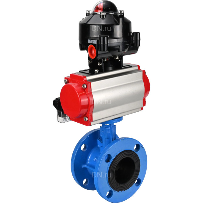 Затвор дисковый поворотный WBV1313E-2W-F-H Ду65 Ру16 фланцевый, корпус - чугун GGG40, диск - чугун GGG40, уплотнение - EPDM, с пневмоприводом PA-DA-105, пневмораспределителем 4M310-08 AC220V и БКВ APL-510N EX в Алматы