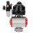 Кран шаровой BV3232P(4pc)-SP-3WL-T-ISO-H 2″ Ду50 Ру63 стандартнопроходной трехходовой L-тип, нержавеющая сталь SS316, внутренняя резьба, уплотнение - PTFE, пн.привод PA-DA-065 пн.распределитель 4M310-08 DC24V БПВ AFC2000 БКВ APL-510N-EX в Алматы