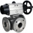 Кран шаровой BV3232P(4pc)-FP-3WL-F Ду100 Ру16 полнопроходной трехходовой, фланцевый, корпус - нержавеющая сталь SS316, с пневмоприводом PA-DA-105-1 двойного действия в Алматы