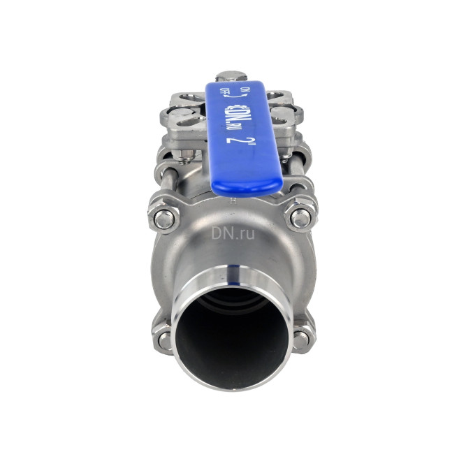 Кран шаровой BV3131P(3pc)-FP-W-ISO-H LONG Ду65 Ру25 полнопроходной, трехсоставной, корпус - нержавеющая сталь 304, уплотнение - PTFE, под приварку, с рукояткой в Алматы