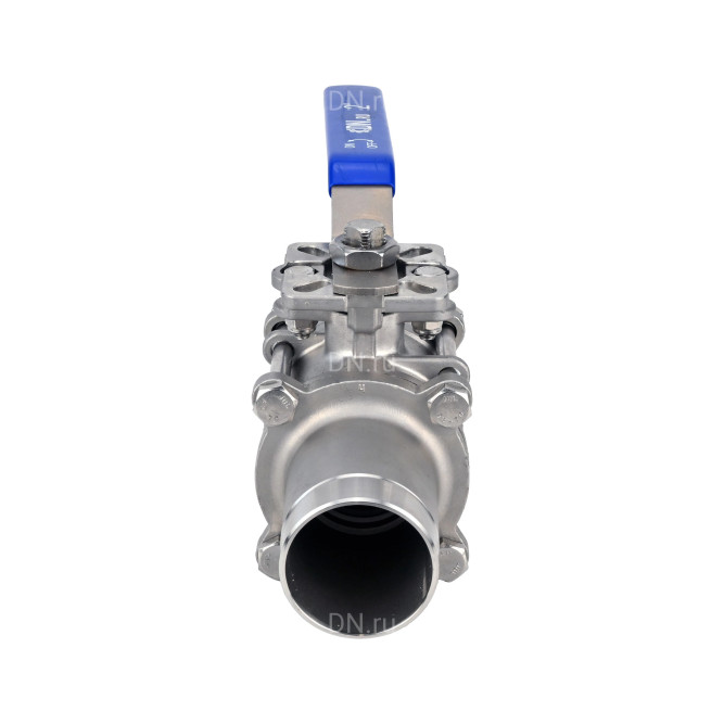 Кран шаровой BV3131P(3pc)-FP-W-ISO-H LONG Ду65 Ру25 полнопроходной, трехсоставной, корпус - нержавеющая сталь 304, уплотнение - PTFE, под приварку, с рукояткой в Алматы