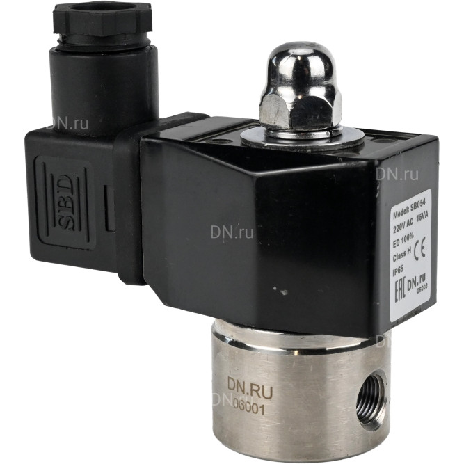 Клапан электромагнитный VS331-VT-NC-24VDC 1/4″ Ду8 Ру10, соленоидный двухходовой, корпус - нержавеющая сталь 304, уплотнение - Viton, резьбовой, нормально-закрытый, прямого действия, катушка - 24В в Алматы
