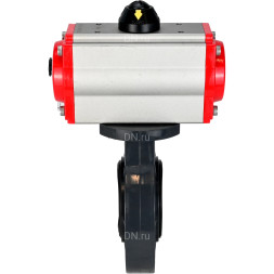 Затвор дисковый поворотный WBV4242E-2W-Fb-ISO Дн150 Ру10 межфланцевый, корпус - НПВХ, диск - НПВХ, уплотнение - EPDM, с пневмоприводом PA-SA-105 и пневмораспределителем 4M310-08 AC220V