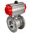 Кран шаровой BV3232P-FP-Fb-ISO-H Ду32 Ру16 полнопроходной двухходовой, нержавеющая сталь 316, межфланцевый, уплотнение - PTFE, с пневмоприводом PA-DA-052 двойного действия и пневмораспределителем 4M310-08 DC24V в Алматы