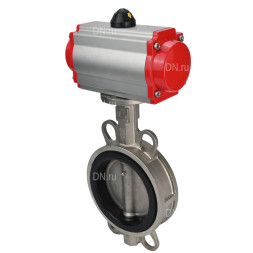 Затвор дисковый поворотный WBV3232E-2W-Fb-H Ду150 Ру16, корпус - нержавеющая сталь 316L, диск - нержавеющая сталь 316L, уплотнение - EPDM, с пневмоприводом PA-DA-105 и пневмораспределителем 4M310-08 AC220V