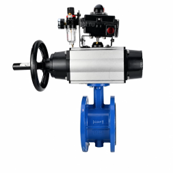 Затвор дисковый поворотный WBV1331E-2W-F-H Ду100 Ру16 фланцевый, корпус - чугун GGG40, диск - нержавеющая сталь 304, уплотнение - EPDM, с пневмоприводом PA-DA-105-1, 4M310-08 DC24V, APL-410N EX и AFC2000